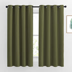 NICETOWN Blackout Olive Green Curtains 63 inches Long, Functional Blackout by NICETOWN