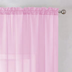 Aiyufeng Pink Sheer Curtains 54 inch Length Living Room Short Voile Drapes - Image 3