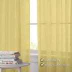 OWENIE Sheer Curtains 84 Inches Long 2 Panels Set, Rod Pocket Voile Fimly Sheer - Image 3