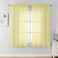 OVZME Sheer Curtains 63 inch Length 2 Panels Set by OVZME