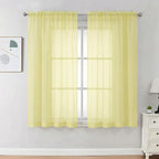 OVZME Sheer Curtains 63 inch Length 2 Panels Set by OVZME