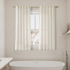 Nanspring 60 Inch Length Linen Curtains Cream Semi Sheer Light Filtering Back - Image 7