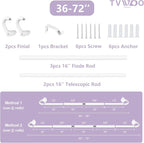 TVWOO White Wrap Around Curtain Rods:5/8" Small Blackout Adjustable Window - Image 8