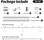 GEEBOBO Silver Curtain Rods for Windows 48 to 84 Inch, 1 Inch Adjustable Heavy - Image 6