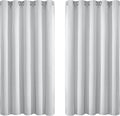 Yakamok Greyish White Curtains for Bedroom, Grommet Thermal Insulated Room by Yakamok