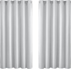 Yakamok Greyish White Curtains for Bedroom, Grommet Thermal Insulated Room by Yakamok