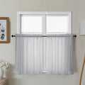 Gwine Light Grey Sheer Curtains 30 Inch Length, Short Light Filtering Voile by Gwine