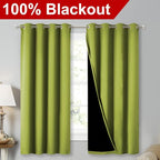 NICETOWN 100% Blackout Curtains 54 inches Long, Fresh Green, 1 Pair, 52 inches - Image 2