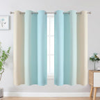 Estelar Textiler Aqua and Beige Blackout Curtains & Drapes - Image 2