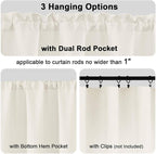 Chyhomenyc Cream Valance for Windows, Light Filtering Faux Linen Textured Small - Image 8