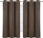 LEMOMO Chocolate Brown Blackout Curtains 42 x 63 Inch Length/Set of 2 Curtain - Image 2