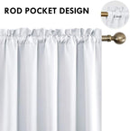 DWCN White Short Room Darkening Curtains - Image 3