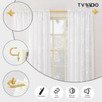 TVWOO Gold Wrap Around Curtain Rods 2 Pack:Small Blackout Adjustable Window - Image 2