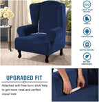 H.VERSAILTEX Wingback Chair Covers Velvet Plush Wing Chair Slipcover 1 Piece - Image 4