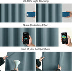 MIULEE Greyish Blue Back Tab Blackout Curtains 90 Inches Long 2 Panels Set - Image 5