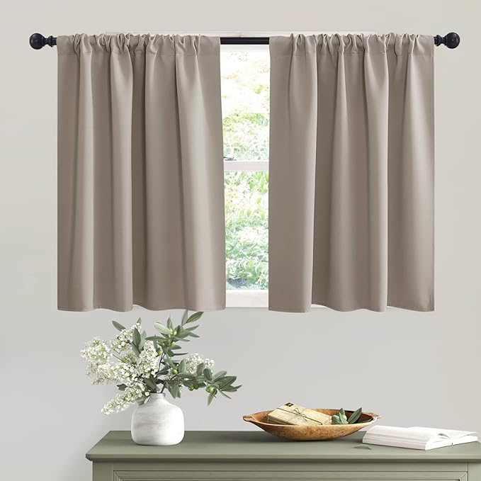 RYB HOME Short Sand Blackout Curtains by RYBHOME