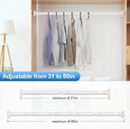 CorkLatta White Shower Curtain Rod 31 to 80 Inch, 1 Inch Diameter Adjustable - Image 4