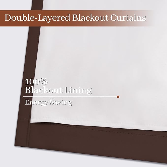 Yakamok Room Darkening 100% Blackout Curtains Grommet Window Treatments - Image 5