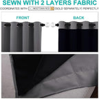 NICETOWN Grey Full Shade Curtain Panels, Pair of Thermal Insulated & Energy - Image 5