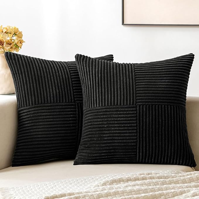 MIULEE Black Decorative Throw Pillow Covers 18x18 Inch by MIULEE