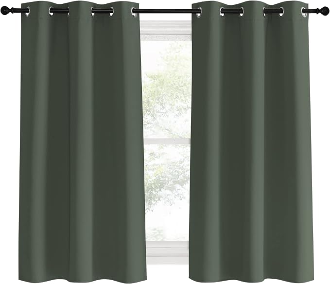 NICETOWN Thermal Insulated Curtains Blackout Draperies, Dark Mallard, 42 by 60 - Image 2