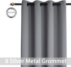 Yakamok Grey Blackout Curtains for Bedroom, Light Blocking Thermal Insulated - Image 3