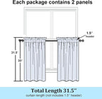 Simplebrand Semi Sheer Gold Curtains 30 Inch Length 2 Panels, Geometric - Image 2
