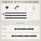 Lootkell 2 Pack Modern Black Curtain Rods Set - Image 9