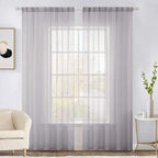 MIULEE 2 Panels Solid Color Sheer Window Curtains Elegant Window Voile by MIULEE