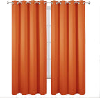 LEMOMO Blackout Curtains 52 x 90 Inch Long Orange Curtains Set of 2 Panels Room - Image 2