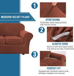 H.VERSAILTEX High Stretch Sofa Slipcover 4 Piece Cover Velvet Furniture - Image 3