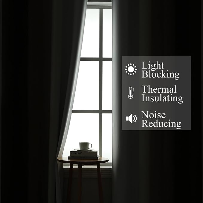 Estelar Textiler Brown and Greyish White Ombre Blackout Curtains 54 Inch Length - Image 3