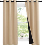NICETOWN Bedroom Full Blackout Curtain Panels, Super Thick Insulated Grommet - Image 2