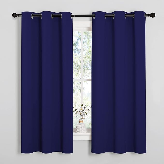 NICETOWN Navy Blue Blackout Curtains 48 inches Length by NICETOWN