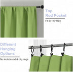 Simplebrand Ava Lime Short 36 Inches Blackout Curtain 2 Panels Set, Half Window - Image 4