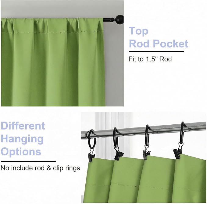 Simplebrand Ava Lime Short Blackout Curtains - Image 4