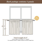 Chyhomenyc Sheer Lemon Tier Curtains 24 Inch Length Set, Small Window Kitchen - Image 3