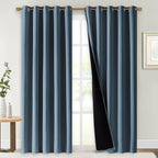 NICETOWN 100% Blackout Window Curtain Panels, Smoky Blue, Cold and Full Light by NICETOWN