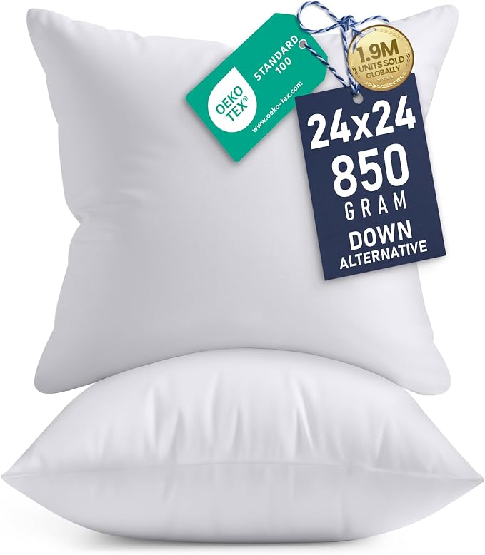 Utopia Bedding 24x24 Pillow Inserts, Sofa & Couch – Soft, Supportive & Fluffy by UTOPIABEDDING