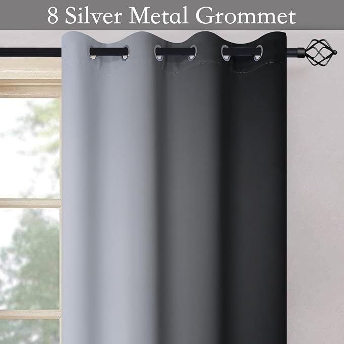 SimpleHome Ombre Room Darkening Curtains 36 inches Length - Image 4