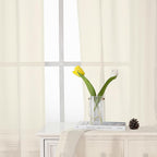 Lecloud Cream Sheer Curtains 84 Inches Long 2 Panels Set, Elegant Light - Image 3