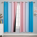 Estelar Textiler Ombre Pink and Blue Blackout Curtains 72 Inch Length 2 Panels by ESTELARTEXTILER