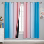 Estelar Textiler Ombre Pink and Blue Blackout Curtains 72 Inch Length 2 Panels by ESTELARTEXTILER