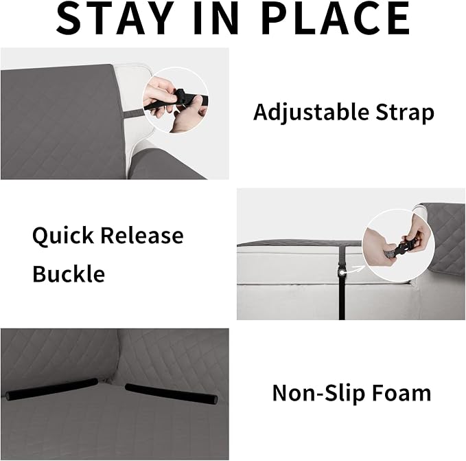 Easy-Going Reversible Chaise Lounge Couch Cover Water Resistant Sofa Cover - Image 3