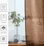 youleyar Solid Sheer Rod Pocket Curtain Voile Draperies 2 Panels White Beige - Image 5