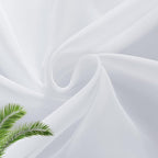 SpaceDresser White Kitchen Sheer Valance Curtains 30 Inch, Voile Sheer Cafe - Image 5