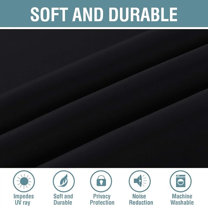 H.VERSAILTEX Blackout Curtains for Bedroom Black Out Curtains 90 inch Thermal - Image 4