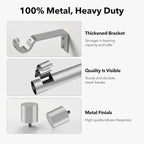 IFELS Heavy Duty Curtain Rods for Windows 28 to 48 Inch, 1 Inch Silver Curtain - Image 5