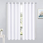 Yakamok Pure White Curtains Room Darkening Thermal Insulated Grommet top Window by Yakamok