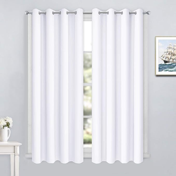 Yakamok Pure White Curtains Room Darkening Thermal Insulated Grommet top Window by Yakamok